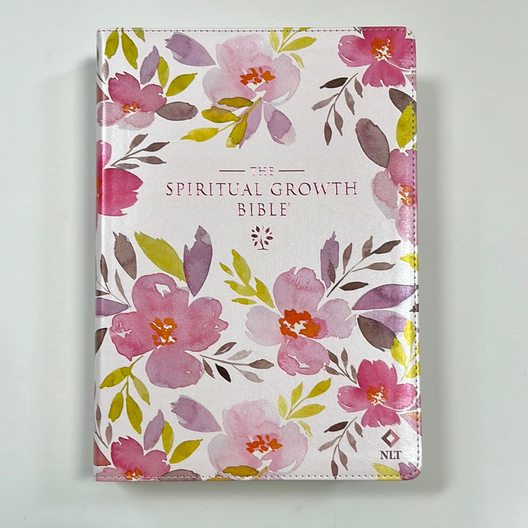 NLT SPIRITUAL GROWTH BIBLE CREAM FLORAL-1319