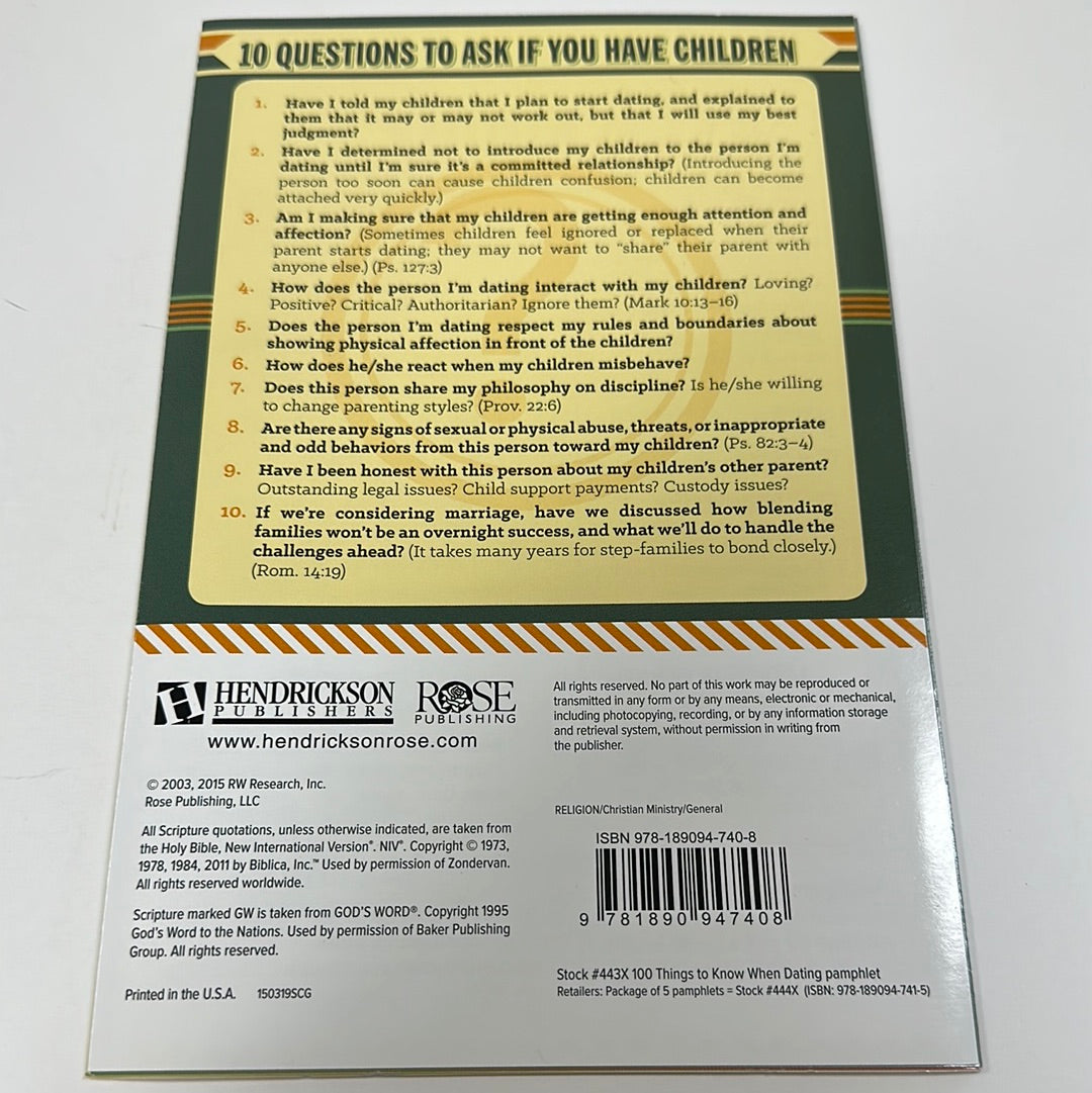100 THINGS/DATING PAMPHLET-7408