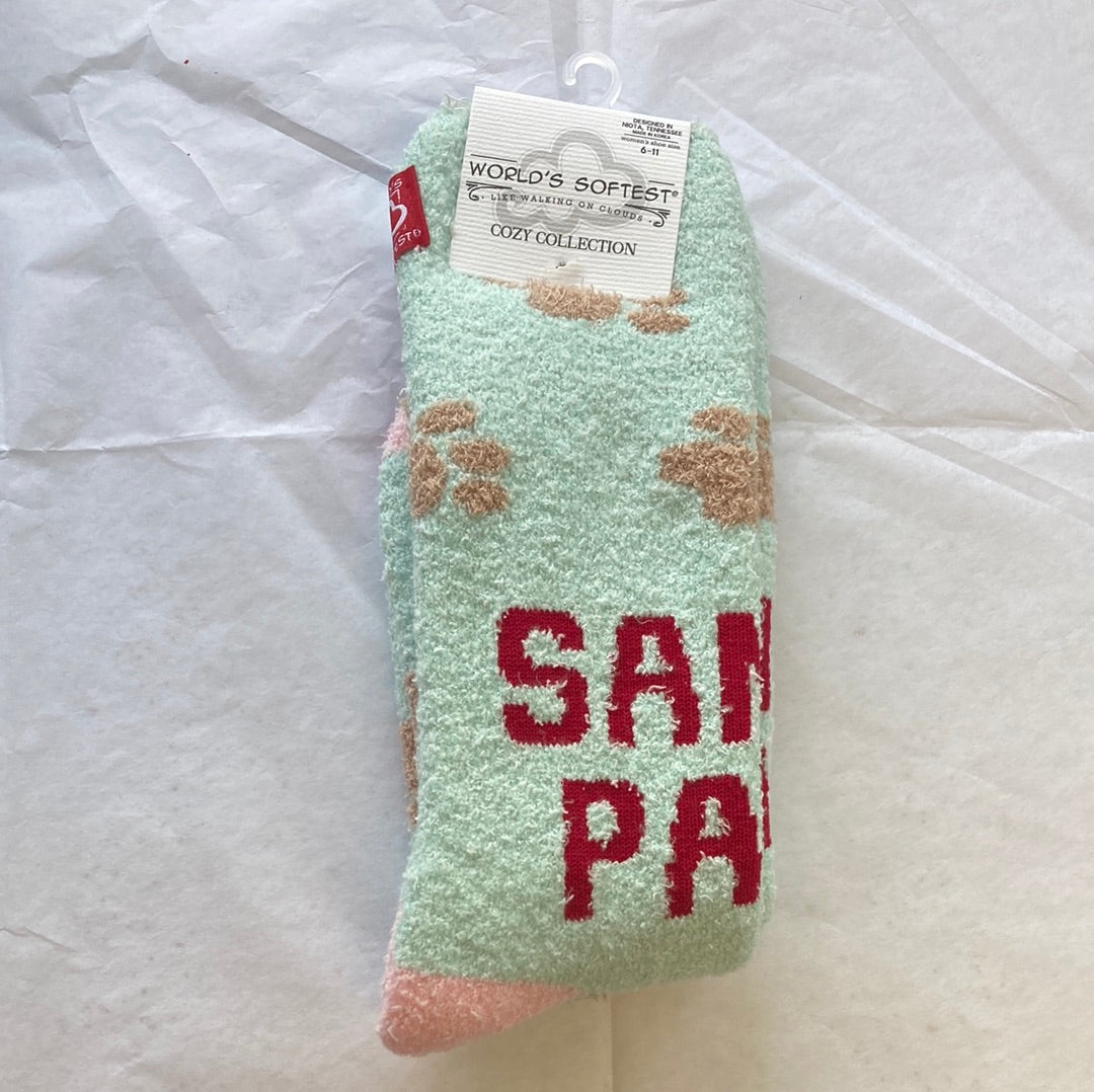 LADIES SOCKS/SANTA PAWS 317