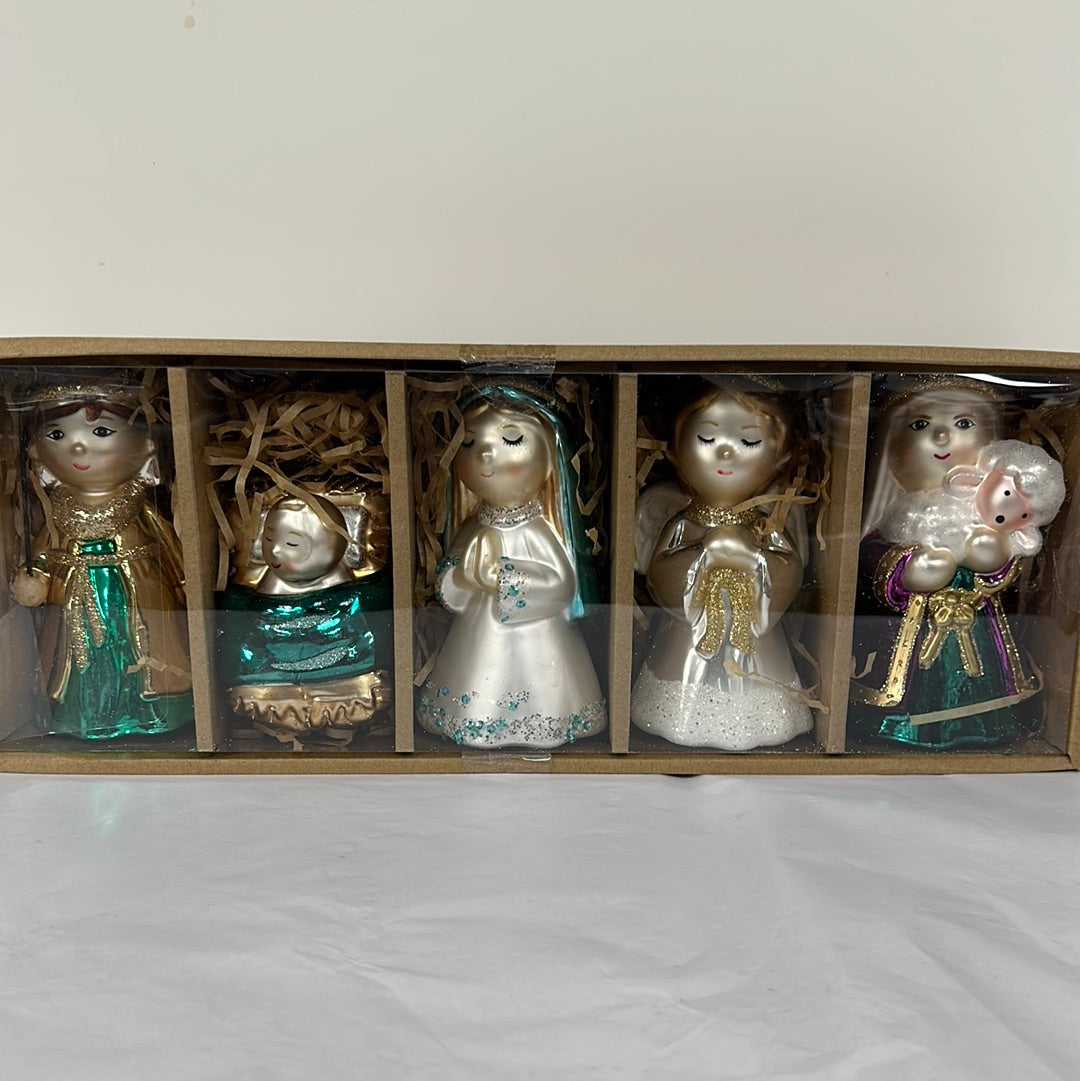GLASS NATIVITY 5 PC-0705