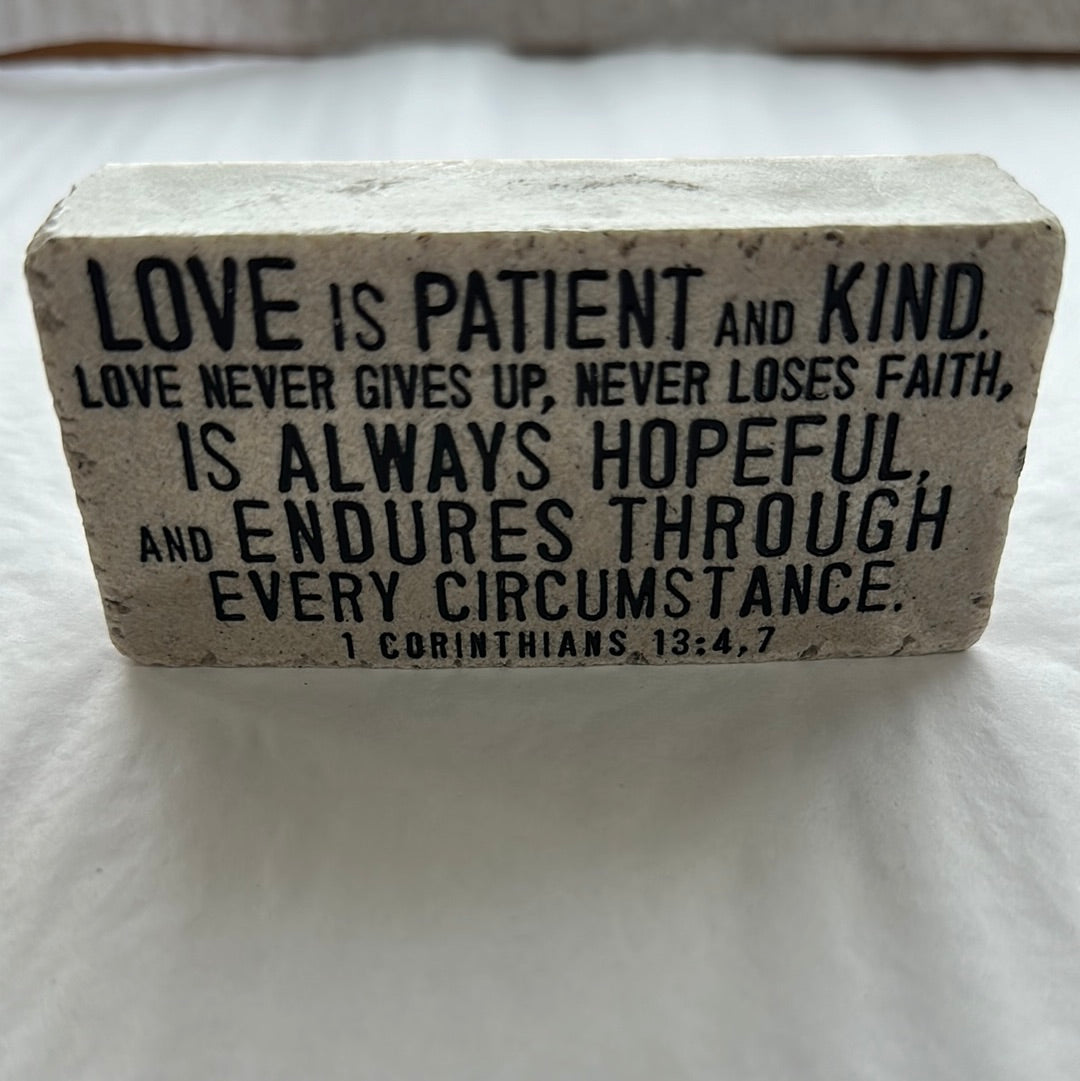 LOVE IS PATIENT STONE PLQ-6051