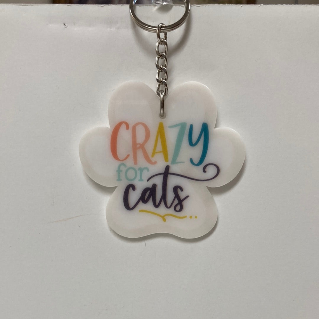 CRAZY FOR CATS KEY CHAIN-8055