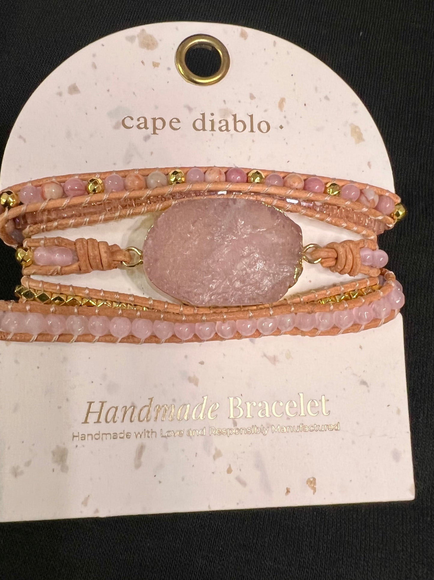 ROSE QUARTZ WRAP BRACELET-3355