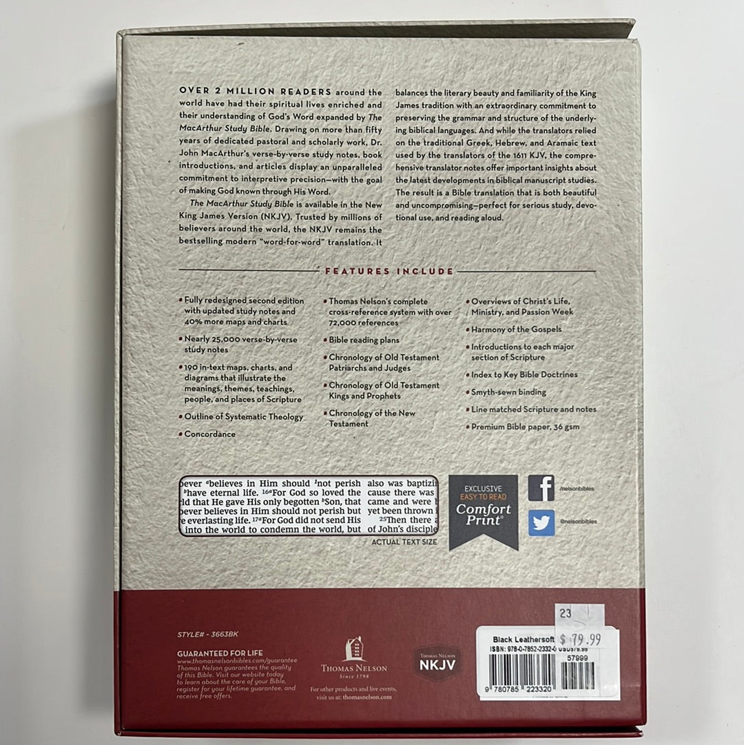 NKJV MACARTHUR STUDY BIBLE BLK-3320