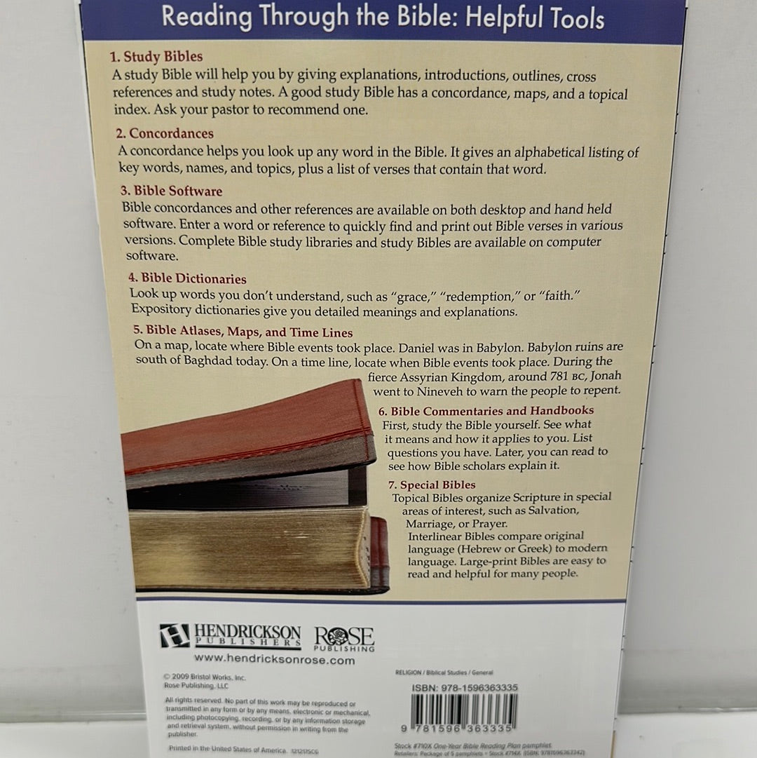 ONE YEAR BIBLE READING PLAN PAMPHLET-3335