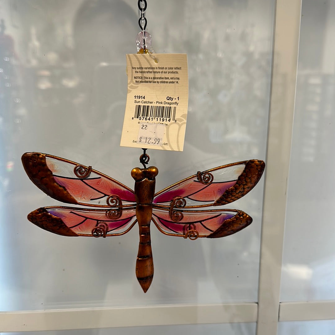 SUN CATCHER PINK DRAGONFLY-9143