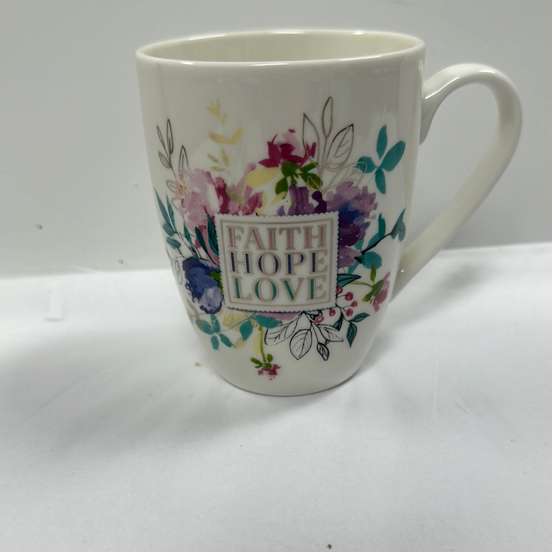 FAITH HOPE LOVE FLORAL MUG-0753