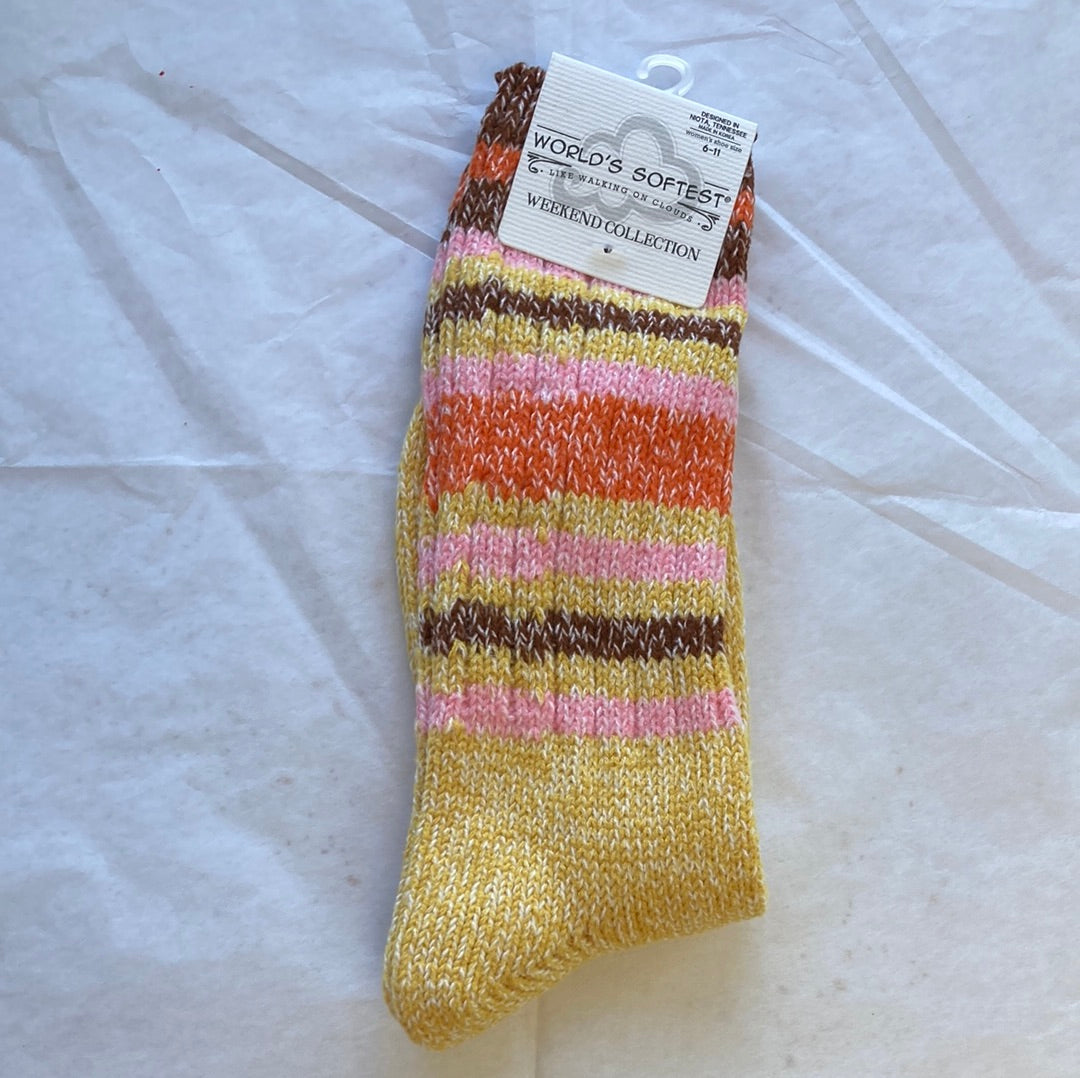 LADIES SOCKS/HONEY STRIPE 575-9471