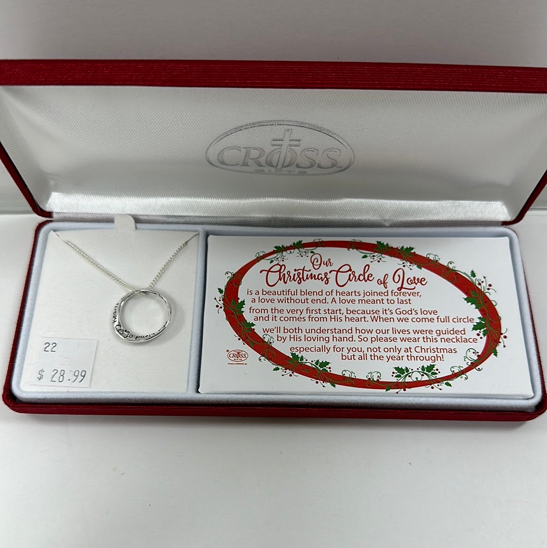 CHRISTMAS CIR/LOVE SP NECKL-3481 : 18 IN