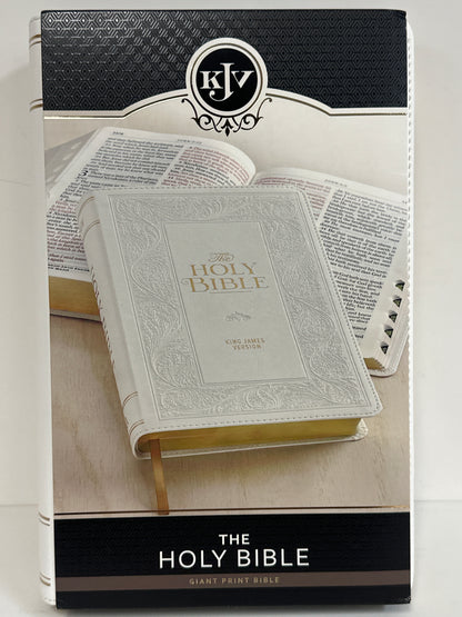 KJV GIANT PRINT BIBLE WHITE FLORAL INDEX-6772