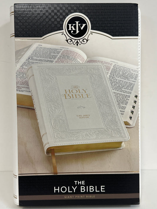 KJV GIANT PRINT BIBLE WHITE FLORAL INDEX-6772