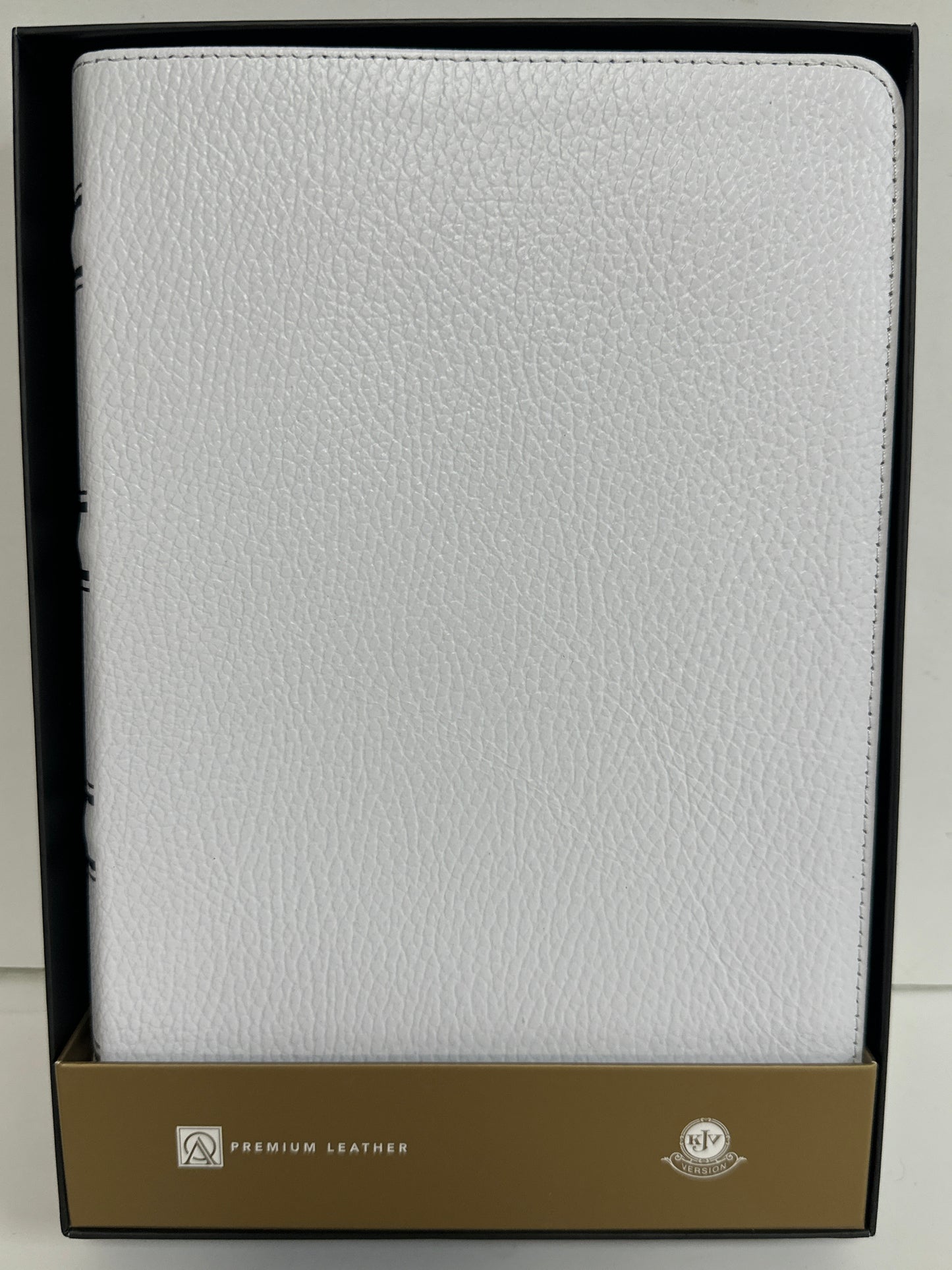 KJV GIANT PRINT FULL SIZE GENUINE LEATHER BIBLE WHITE-2057