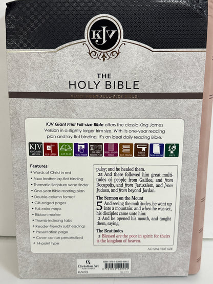 KJV GIANT PRINT FULL SIZE BIBLE PINK-9902