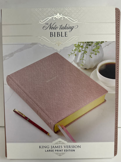 KJV NOTE TAKING LARGE PRINT BIBLE ROSE GOLD-8828