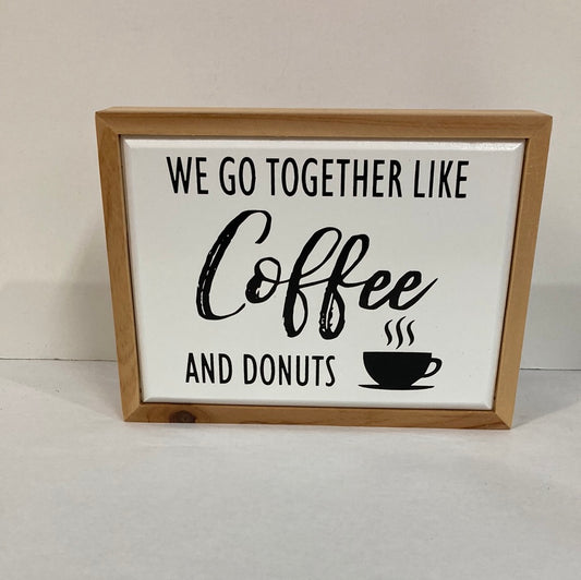 WOOD FRM ENAMEL COFFEE SIGNS-5210