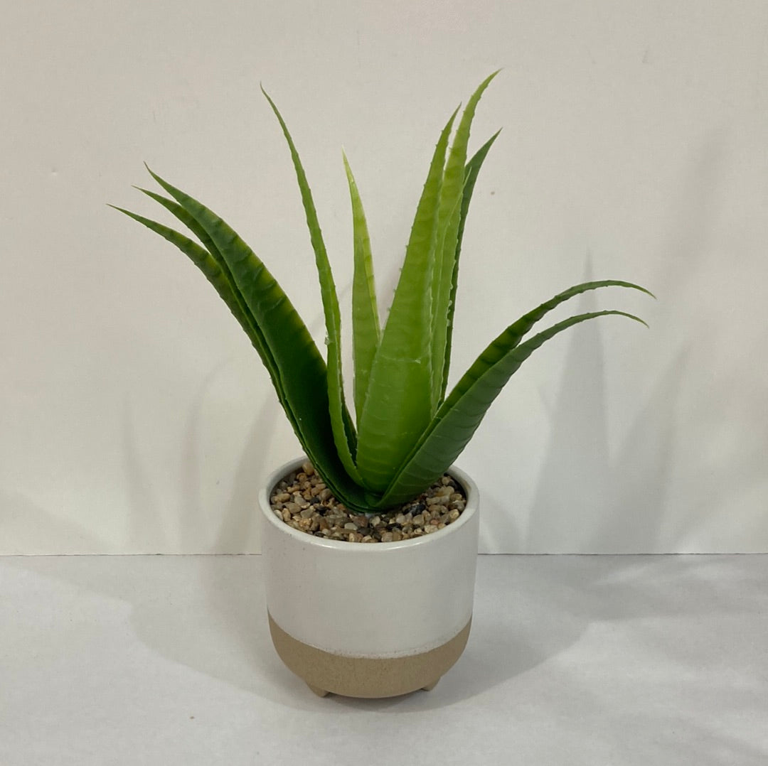 CERAMIC PLANTER W/ARTIF PLANT-0899