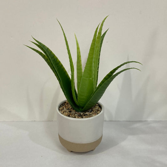 CERAMIC PLANTER W/ARTIF PLANT-0899