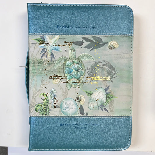 SEA TURTLE BLUE XXL BIBLE COVER-5012