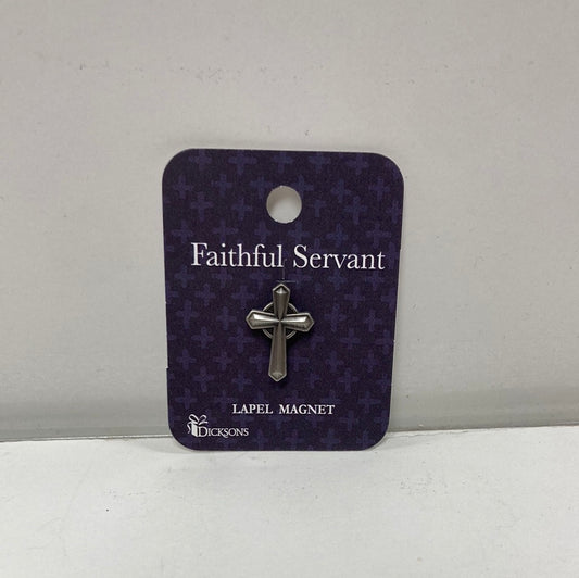 FAITH SERV CROSS MAG LAPEL PIN-6039