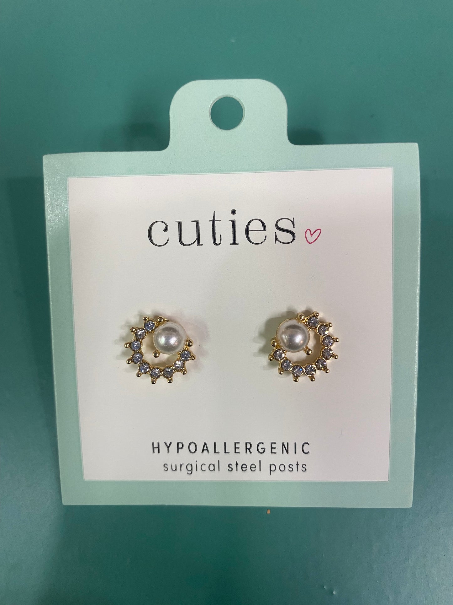PEARLS + CRYSTALS IN GOLD EARRINGS-0937