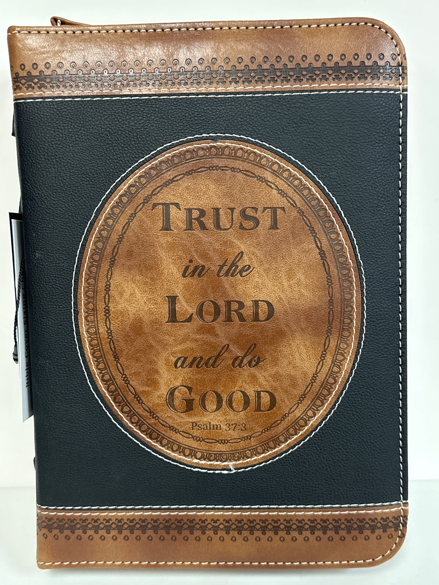 TRUST BRN/BLK LG BIBLE COVER-3717
