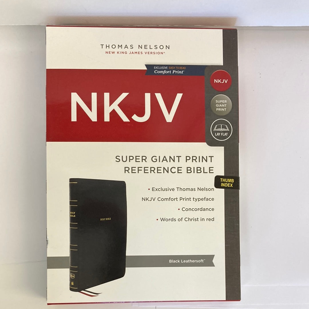 NKJV SUPER GIANT PRINT REF BIBLE BLACK INDEXED