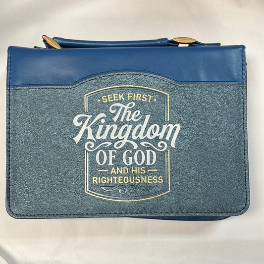 SEEK FIRST BLUE MED BIBLE COVER-1274