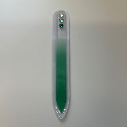 RHINESTONE HEART GLASS NAIL FILES-1467