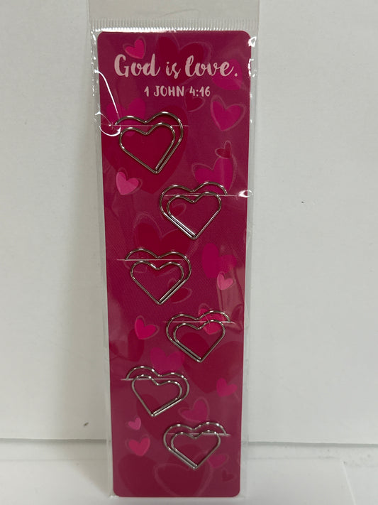 HEART PAPER CLIPS GOD IS LOVE-6231
