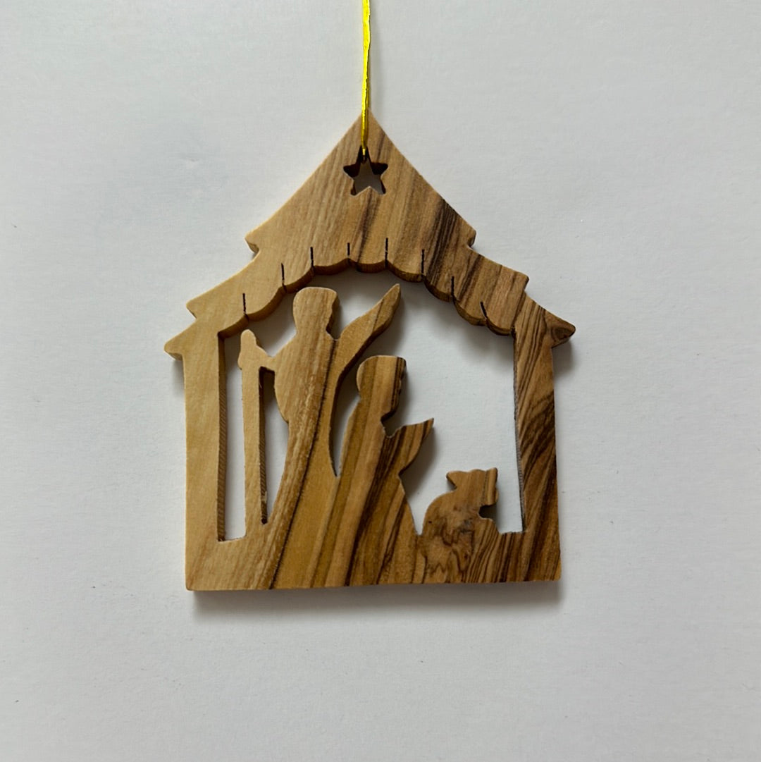 SHEPHERDS OLIVE WOOD ORNAMENT-2676