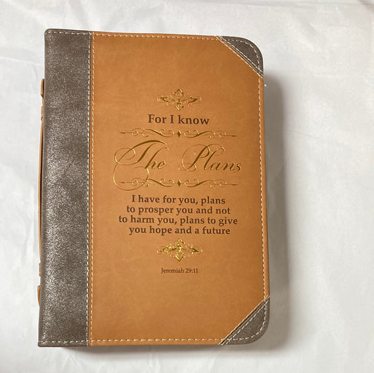 THE PLANS BRN/GOLD LG BIBLE COV-4401