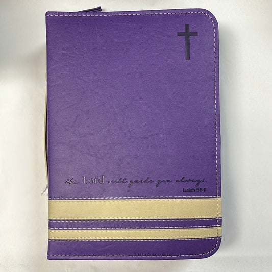 PURPLE W/CREAM STRIPE LG BC-3793