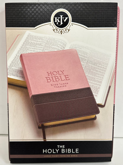KJV LARGE PRINT THINLINE BIBLE BROWN/PINK-7528