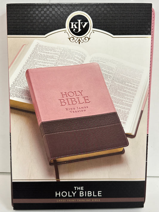 KJV LARGE PRINT THINLINE BIBLE BROWN/PINK-7528