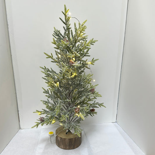 SNOWY PINE TREE W/LIGHTS BATT-9451
