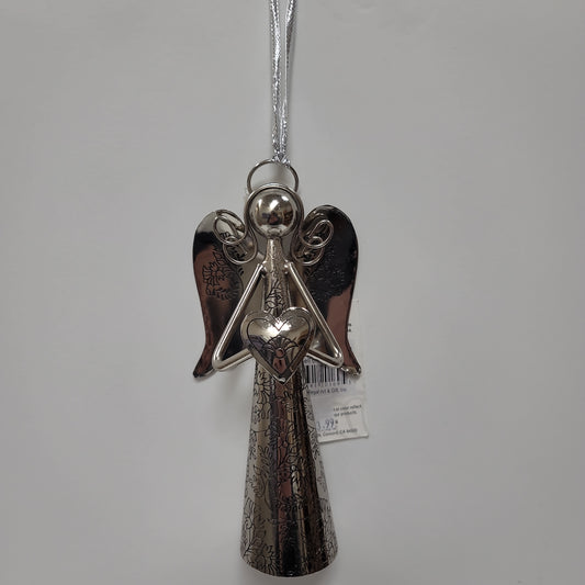 ANGEL BELL 6 IN HEART ORNAMENT-1695