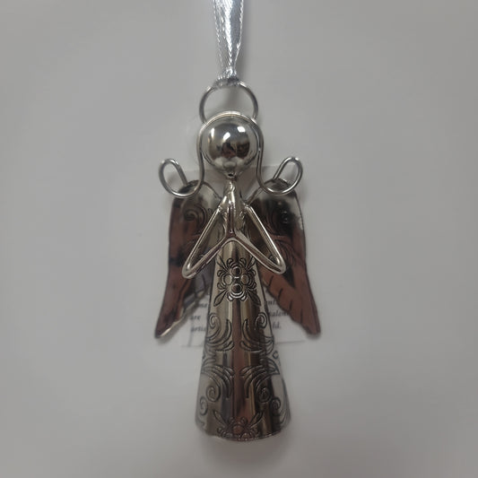 ANGEL BELL PRAYING 4 IN SILVER-1671