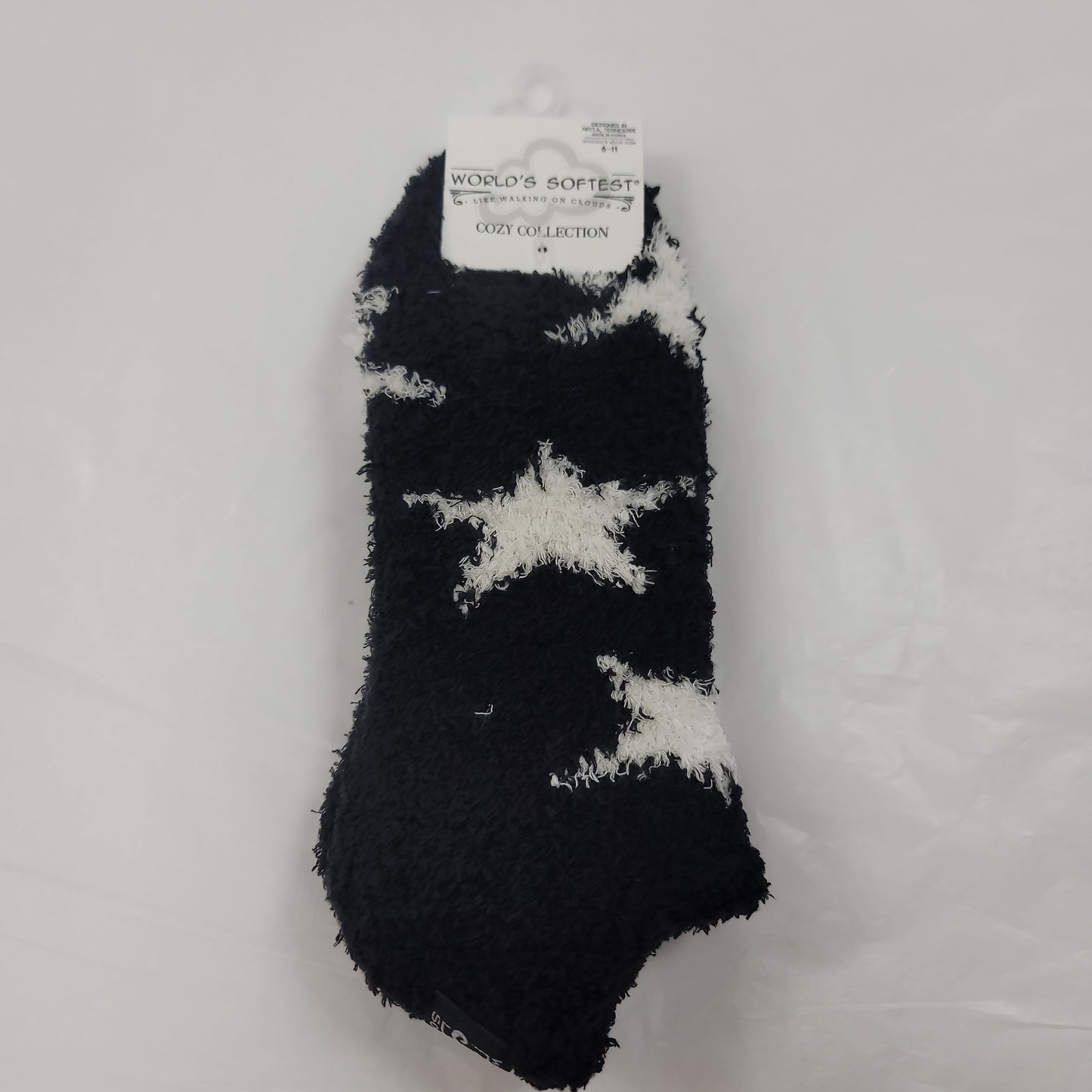 LADIES SOCKS/STAR BLACK 930-9242