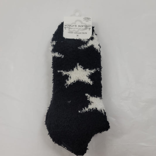 LADIES SOCKS/STAR BLACK 930-9242