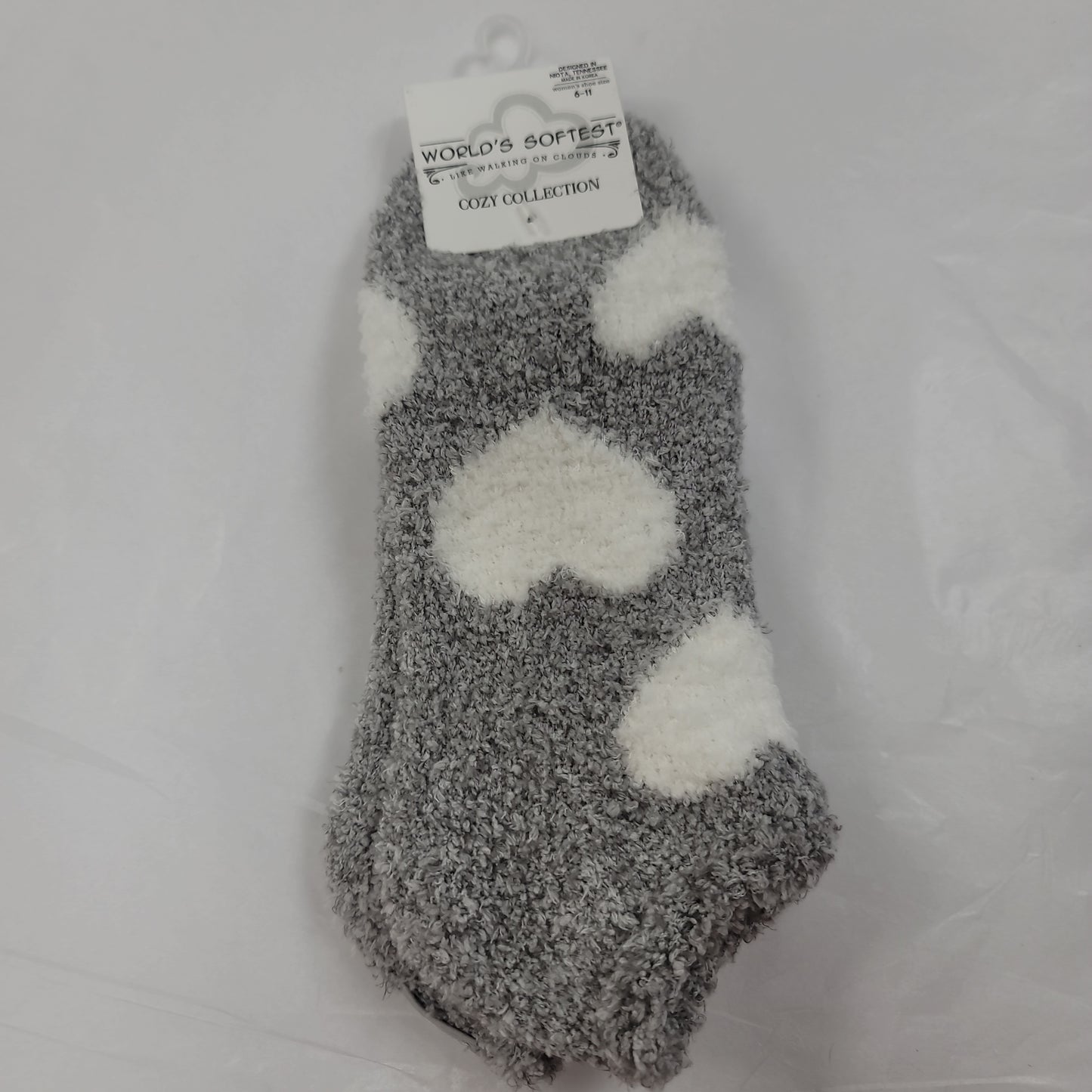 LADIES SOCKS/HEART SILVER 571-8948