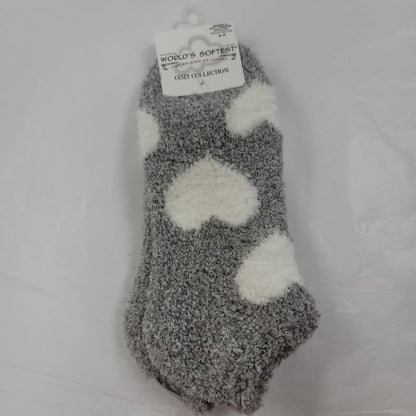 LADIES SOCKS/HEART SILVER 571-8948