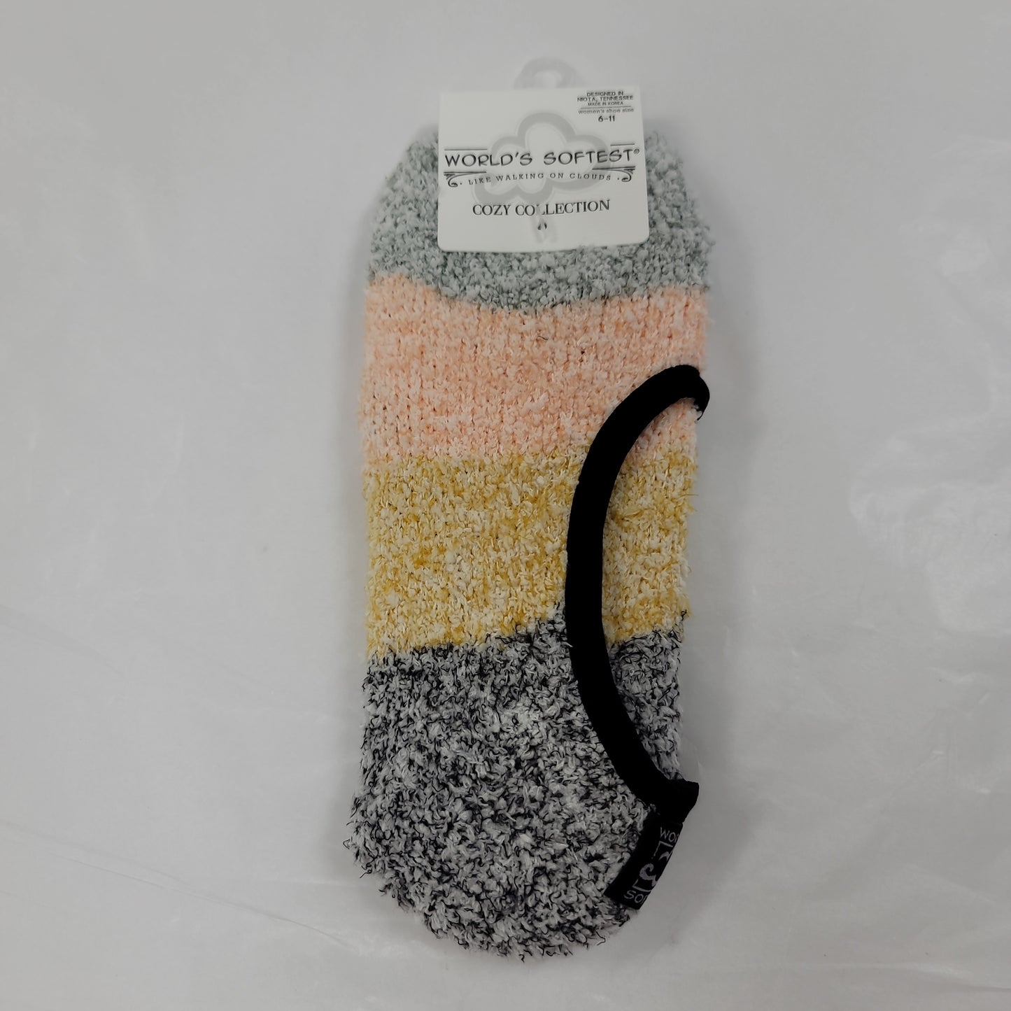 LADIES SOCKS/BLACK MULTI 064-4339