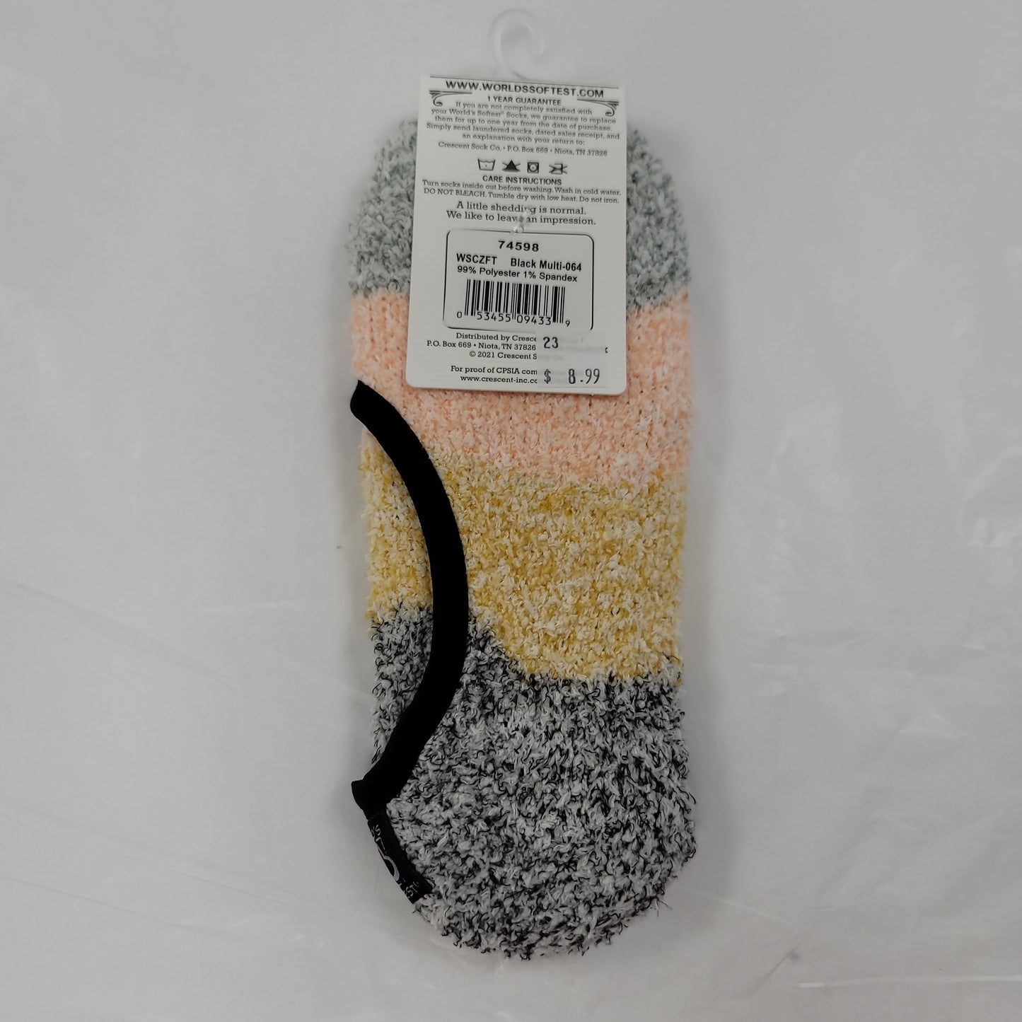 LADIES SOCKS/BLACK MULTI 064-4339
