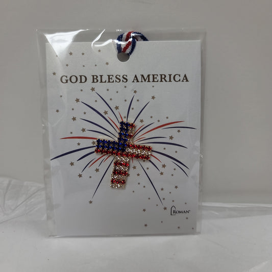 USA FLAG CROSS PIN-6575