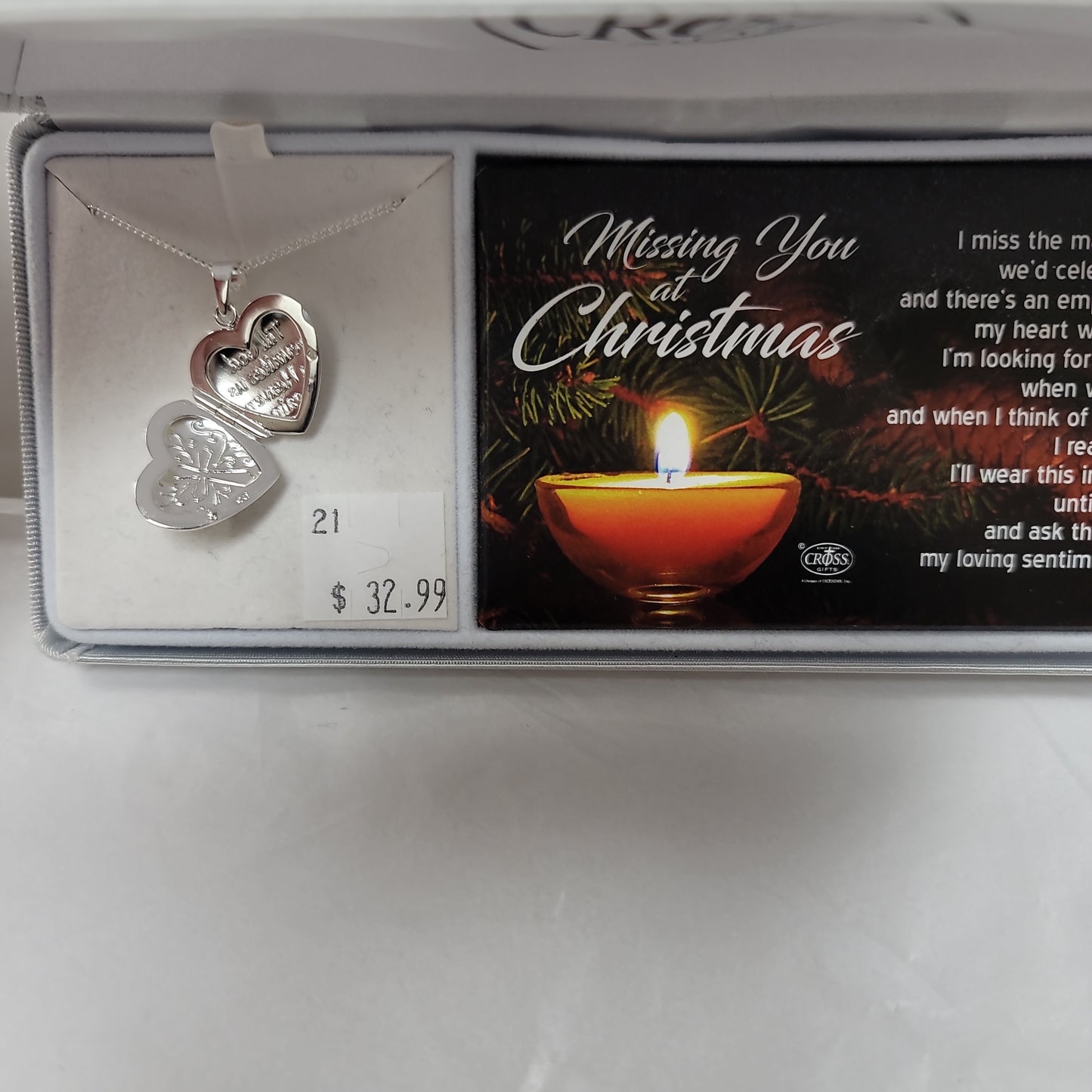 MISS YOU CHRISTMAS HRT/CROSS NK-3351 : 18 IN