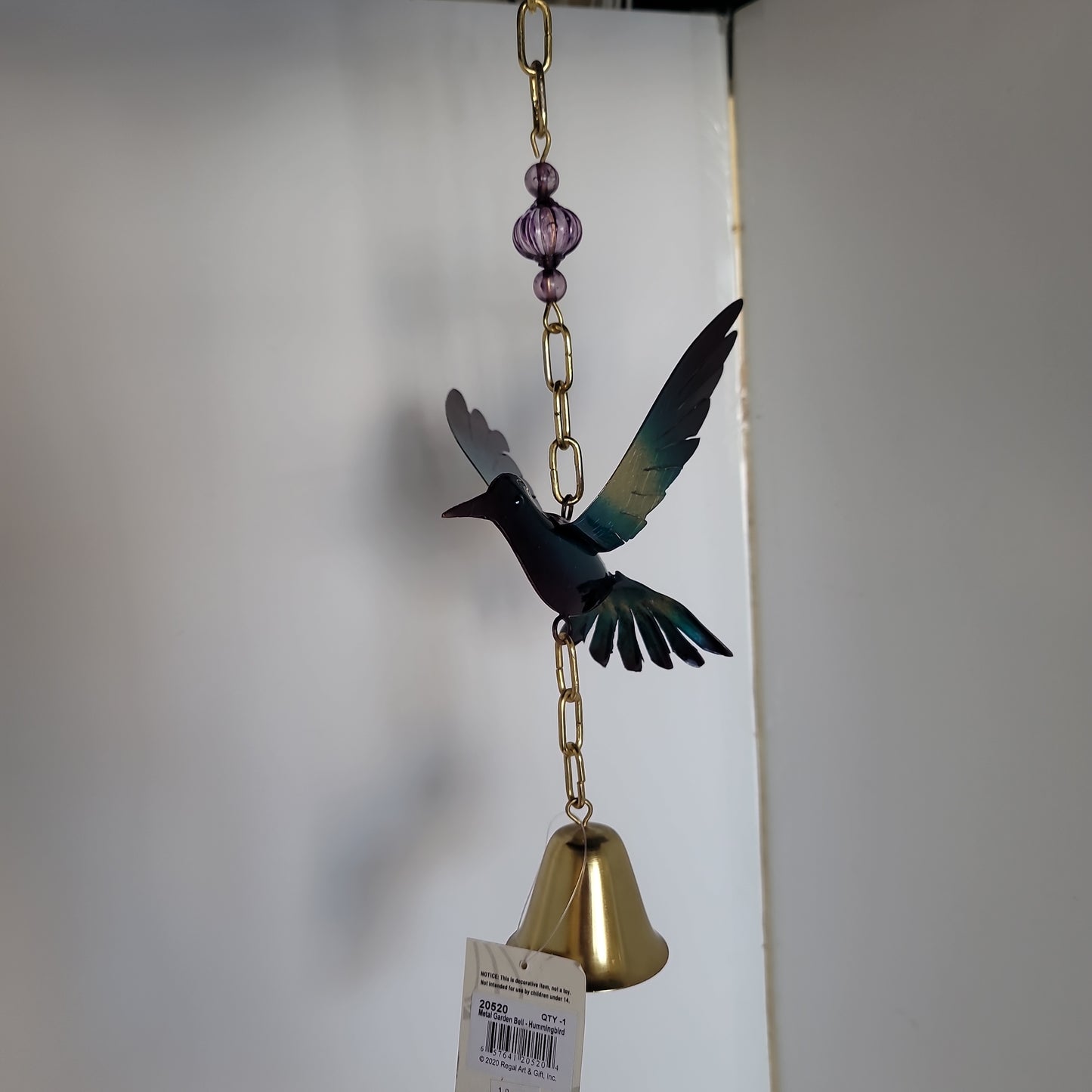 HUMMINGBIRD METAL GARDEN BELL-5204