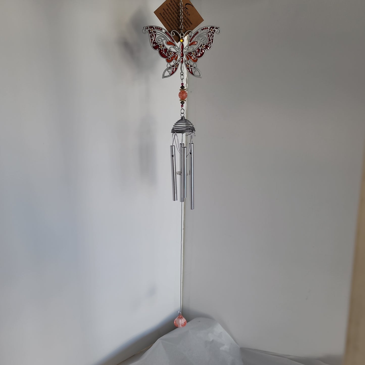 ASST BUTTERFLY GLITTER CHIME-63013