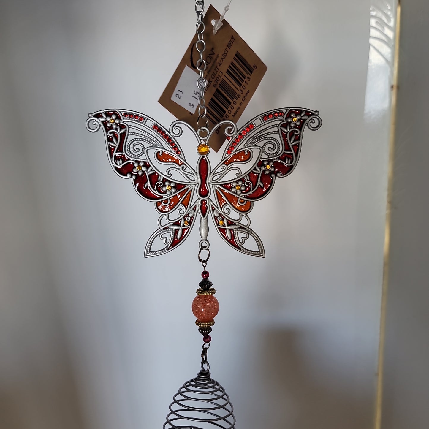 ASST BUTTERFLY GLITTER CHIME-63013