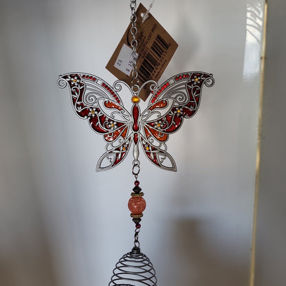 ASST BUTTERFLY GLITTER CHIME-63013