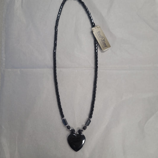 HEART HEMATITE NECKLACE-2098
